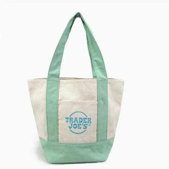 SUPER CUTE Trader Joe's Spring Limited Edition Mini Tote Bag - GREEN! - Picture 1 of 7
